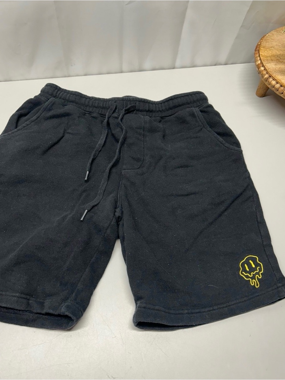 riot society Black Athletic Shorts with Yellow Drip Logo